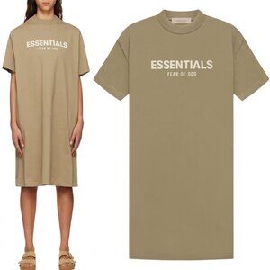 Essentials Fear of God - NWT Women’s Tee-Shirt Mini Dress In 'Oak' - Tan, Small